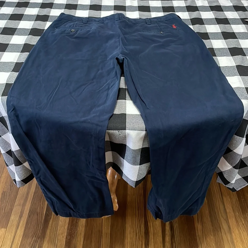Polo Ralph Lauren Preston Chino Casual Pants 38 x 29 Short Navy Blue Red Pony - Picture 6 of 11